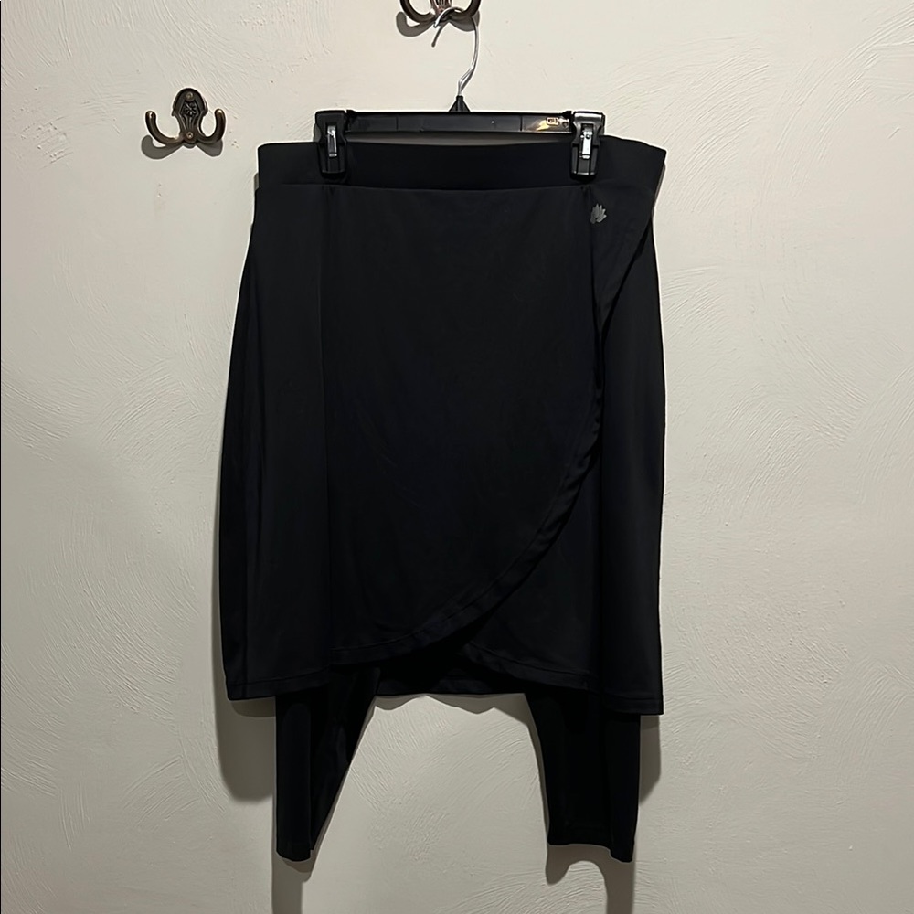 Black Midi Wrap Skirt with Asymmetrical Style for Work